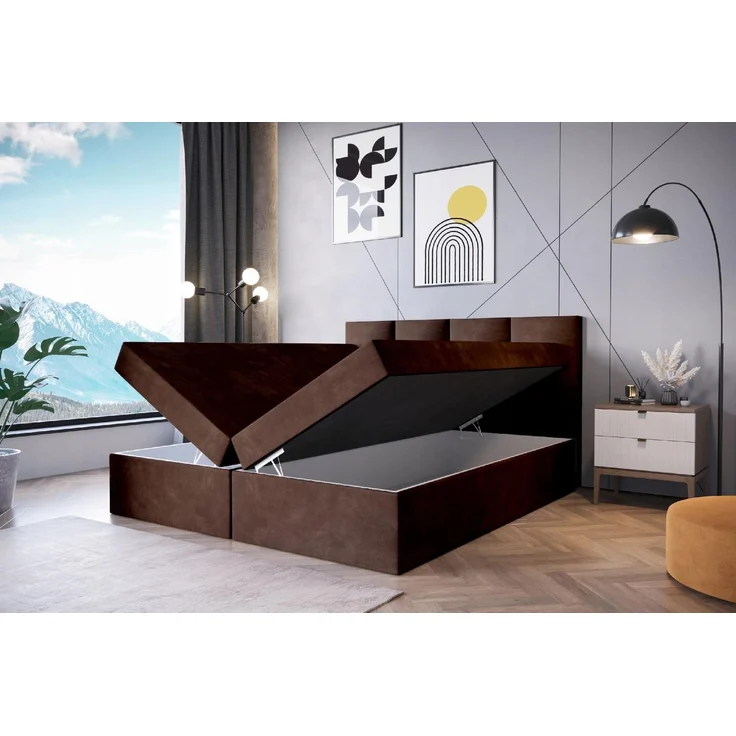 KRISAN MÖBEL Kontinentalbett DREAM1 Premium-Komfort für Ihr Schlafzimmer mit 2 Bettkasten, Bonell-Federkern 120 x 200 cm Grau – Bild 5
