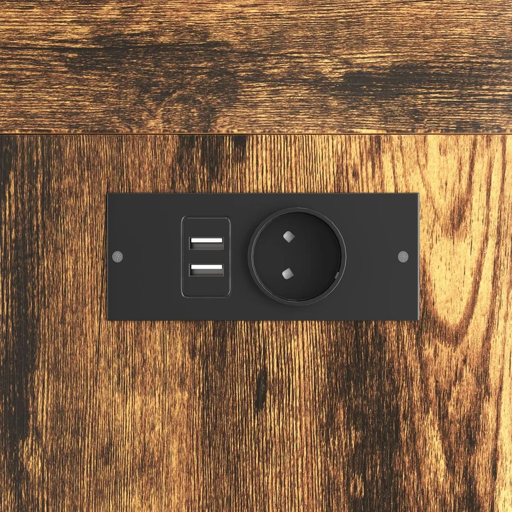 U-life Metall-Hochbett, Etagenbett, Loftbett, 140x200 cm, für Schlafzimmer, Jugendzimmer, kleine Wohnungen, mit integriertem Arbeitsbereich, LED-Beleuchtung, USB-Anschlüssen, viel Stauraum, offenem Kleiderschrank, sicherer Treppe, MDF + Metall, modern,... – Bild 10