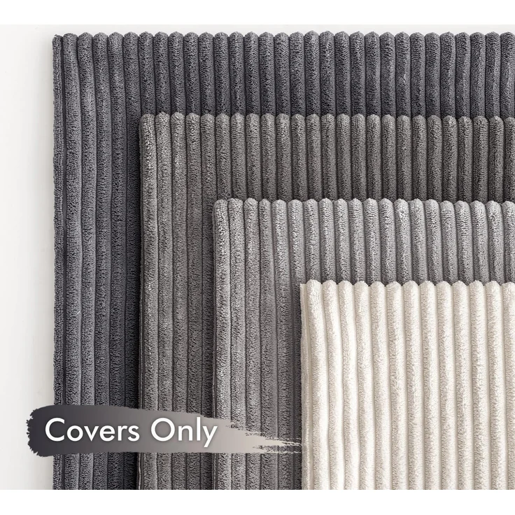 MIULEE Kordsamt Kissenbezug 40x40cm Deko Dunkelgrau 4er Set – Bild 3