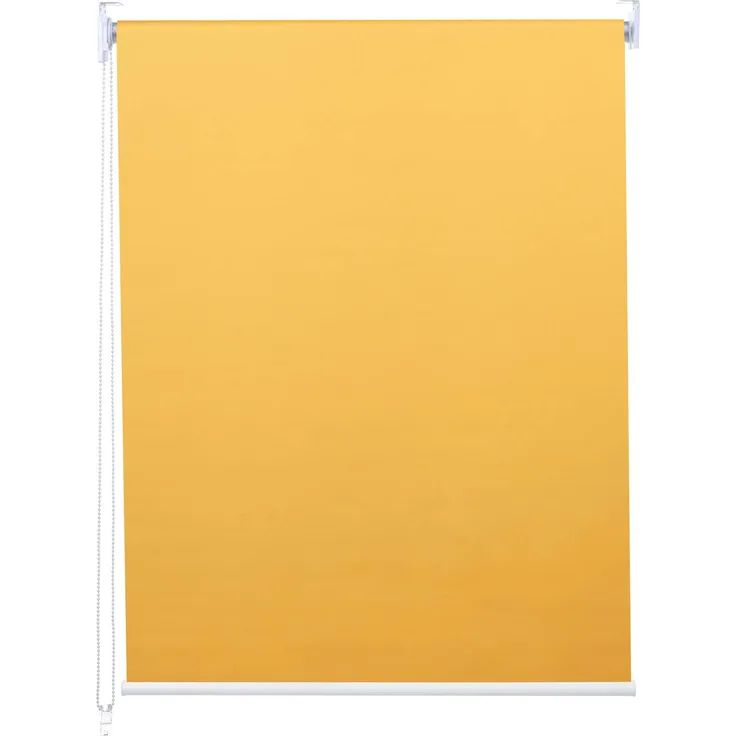 Rollo HWC-D52, Fensterrollo Seitenzugrollo Jalousie, 80x160 cm Sonnenschutz Verdunkelung blickdicht ~ gelb