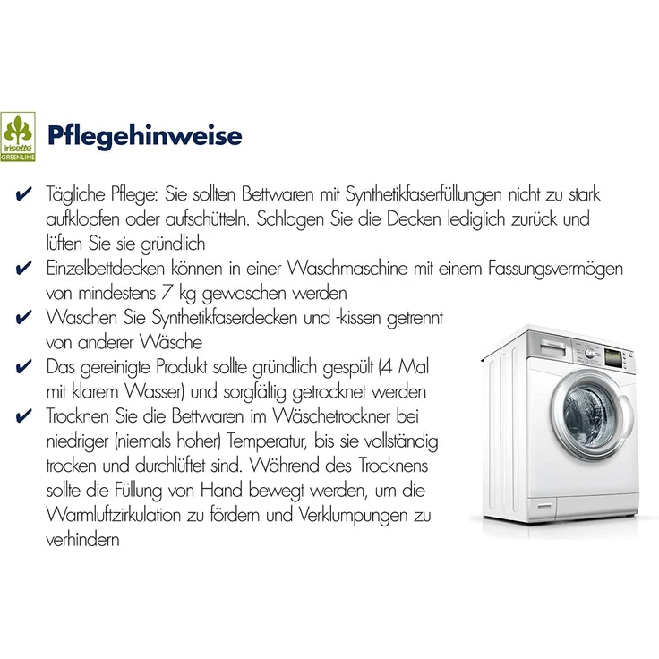 Irisette Greenline 'Aerelle Blue' Faser Steppbett Leicht 135x200 cm – Bild 3