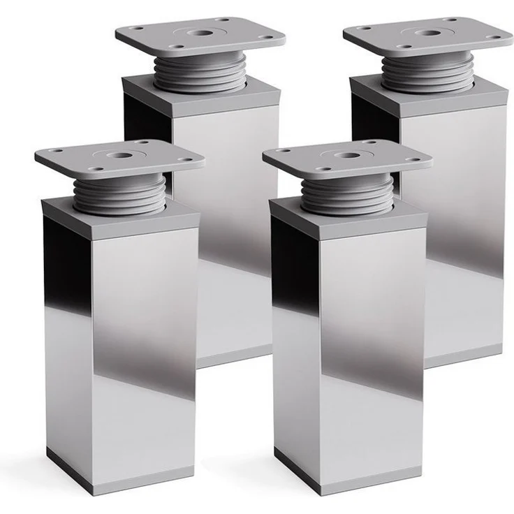 sossai® Möbelfuß Design-Möbelfüße, 4er & 8er Set, höhenverstellbar MFV1, Farbe: Chrom, (4-St), Farbe: Chrom – Bild 5