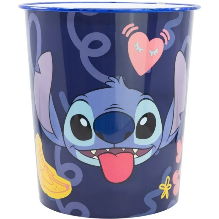 Papierkorb fürs Kinderzimmer aus Kunststoff Zeichentrickfiguren Motiv ca. Ø 21cm Lilo & Stitch – Bild 3