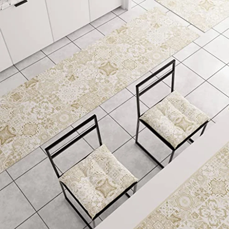 PETTI Artigiani Italiani - Teppich für Küche, rutschfest, waschbar, Läufer für Küche, Teppich, Küchenläufer, 52x440 cm, Design Vietri Taupe, 100% Made in Italy – Bild 3
