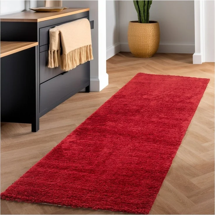 SIMPEX24 Teppich Unicolor - Einfarbig, Rund, Höhe: 30 mm, Einfarbig Shaggy Teppich Wohnzimmer Langflor Versch. Farben und Größen – Bild 1