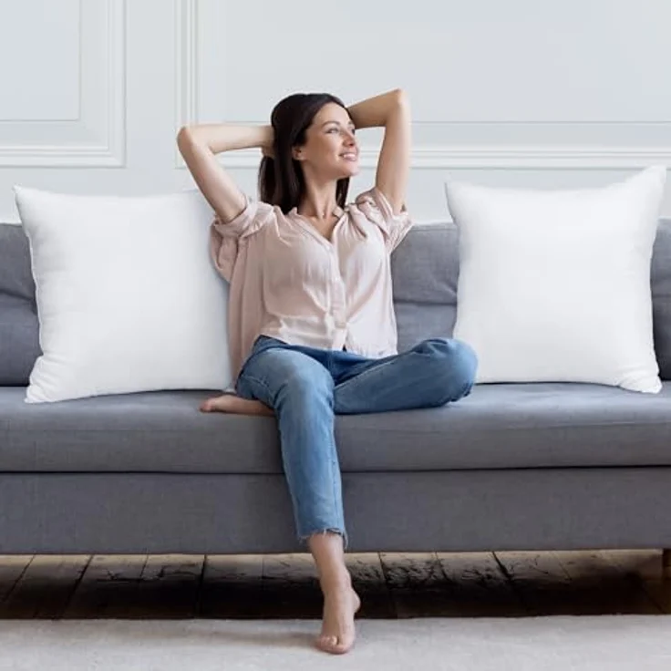 Utopia Bedding 2er Set Kissenfüllung 65x65 cm, Innenkissen Füllkissen Kopfkissen Sofakissen (Weiß) – Bild 5