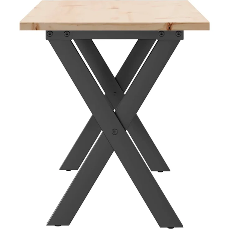 Couchtisch Sofatisch, X-Gestell 110x40x45 cm Massivholz Kiefer & Stahl d441e – Bild 5