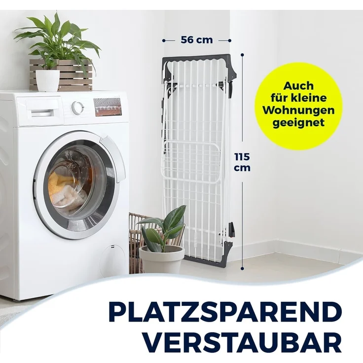 EASYmaxx Wäscheständer XXL ausziehbar bis 260 cm, Standtrockner mit Rollen, Kleidung platzsparend aufhängen klappbar Wäsche trocknen – Bild 7