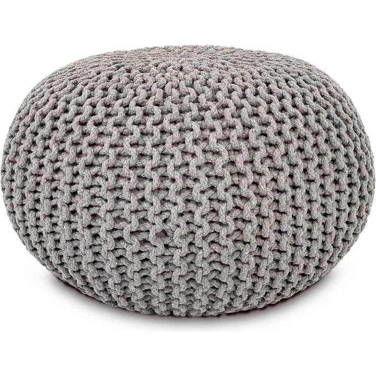 Amagohome Sitzhocker Sitzpouf Strickhocker Pouf Ø45 H30cm Bodenkissen Indoor Baumwolle recy – Bild 1