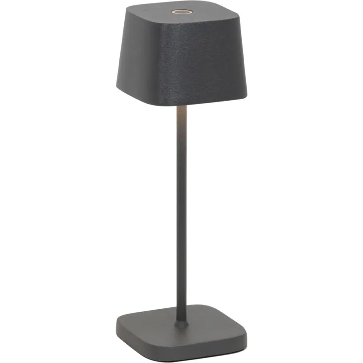 Zafferano, Ofelia Micro Lampe, Kabellose, Wiederaufladbare Tischlampe mit Touch Control, Auch für den Außenbereich Geeignet, Dimmer, 2200-3000 K, Höhe 20 cm, Farbe Dunkelgrau