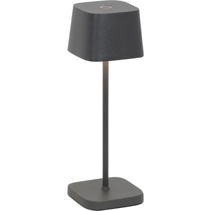 Zafferano, Ofelia Micro Lampe, Kabellose, Wiederaufladbare Tischlampe mit Touch Control, Auch für den Außenbereich Geeignet, Dimmer, 2200-3000 K, Höhe 20 cm, Farbe Dunkelgrau