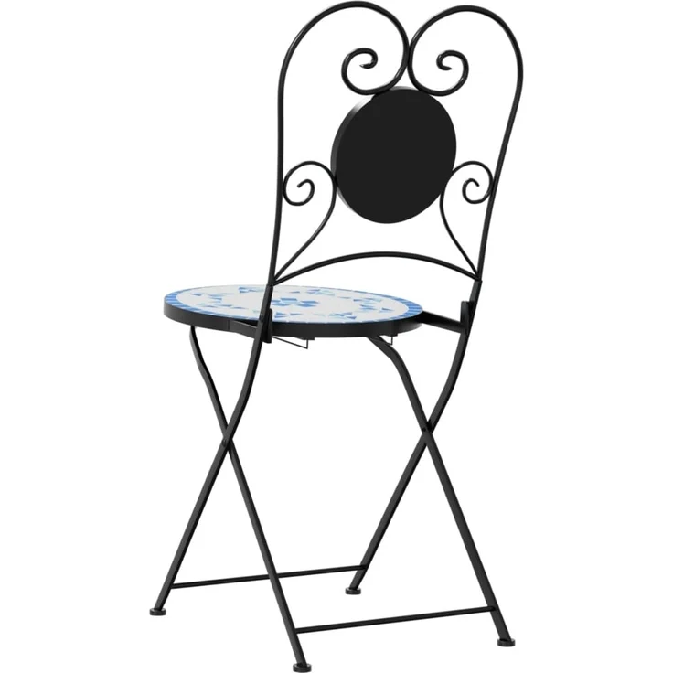 vidaXL Bistrostühle 2 Stk. Klappbar Blau und Weiß Keramik 4003404 – Bild 6