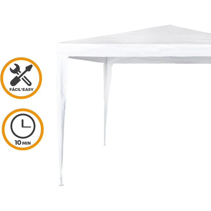 Gartenlaube Aktive 300 x 250 x 300 cm Weiß Kunststoff – Bild 3