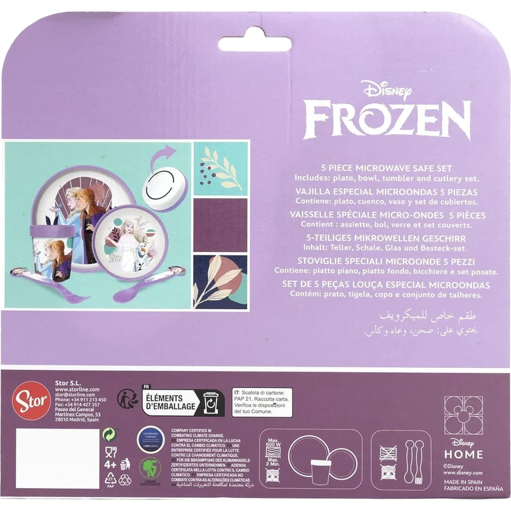 Disney HOME Frozen Kindergeschirr Set 5 teilig für Mikrowellen mit Anti- Rutsch – Bild 3