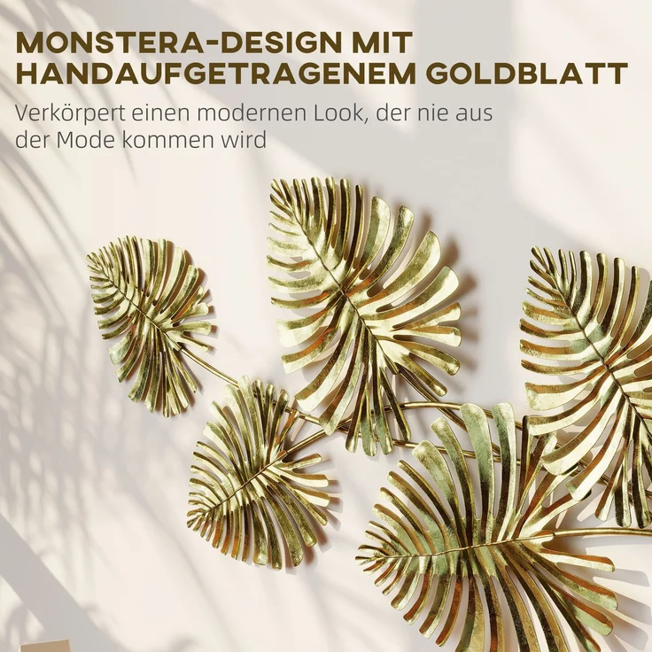 HOMCOM Wanddeko, Metall, Gold, 83L x 2,5B x 39H cm – Bild 4