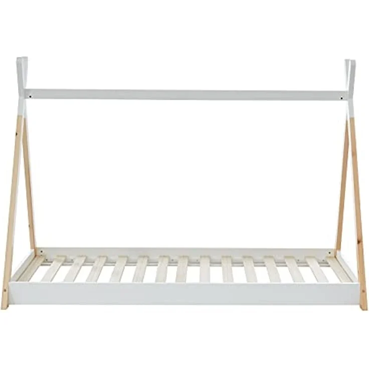 BAÏTA Tipibett für Kinder Montessori Tiny – Massivholz Kiefer Natur – 90x190 cm Tinytipi Natur/Weiß – Bild 5