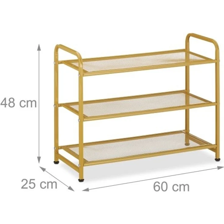 Goldenes Schuhregal Metall – Bild 4