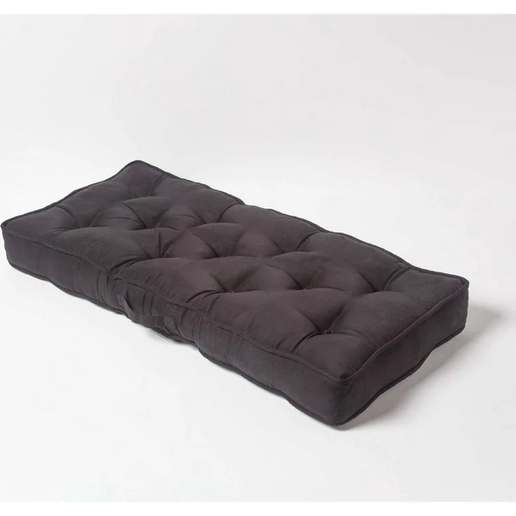 Homescapes Sitzkissen Sofa-Auflage 100x48 cm mit Veloursbezug – dickes Sitzkissen schwarz – Bild 2