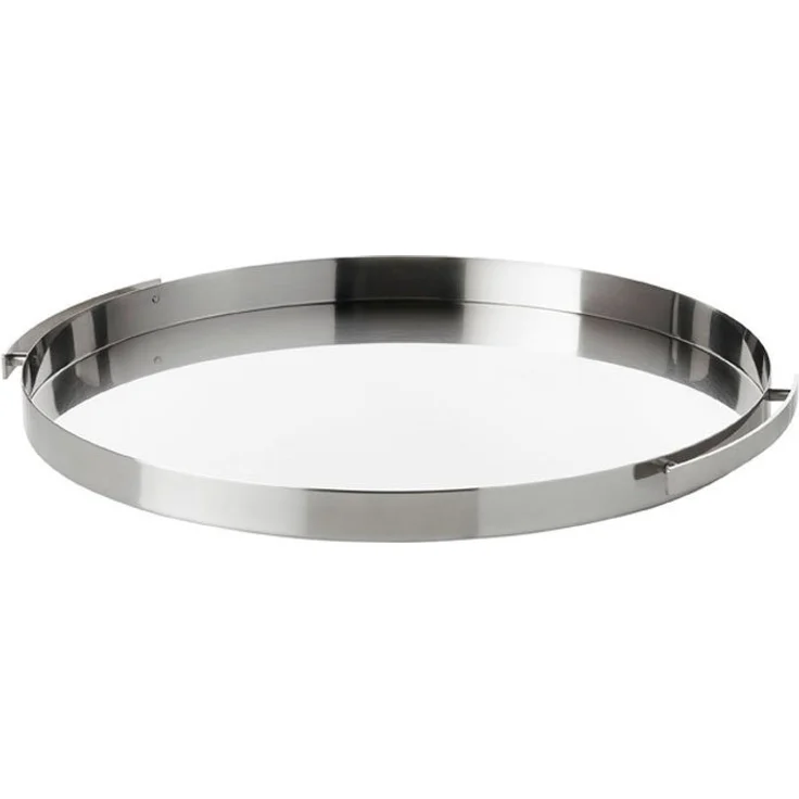 Stelton Arne Jacobsen Serviertablett aus Edelstahl, Design: Cylinda Line, W:38,7 CM L:41,5 CM H:4 CM – Bild 1