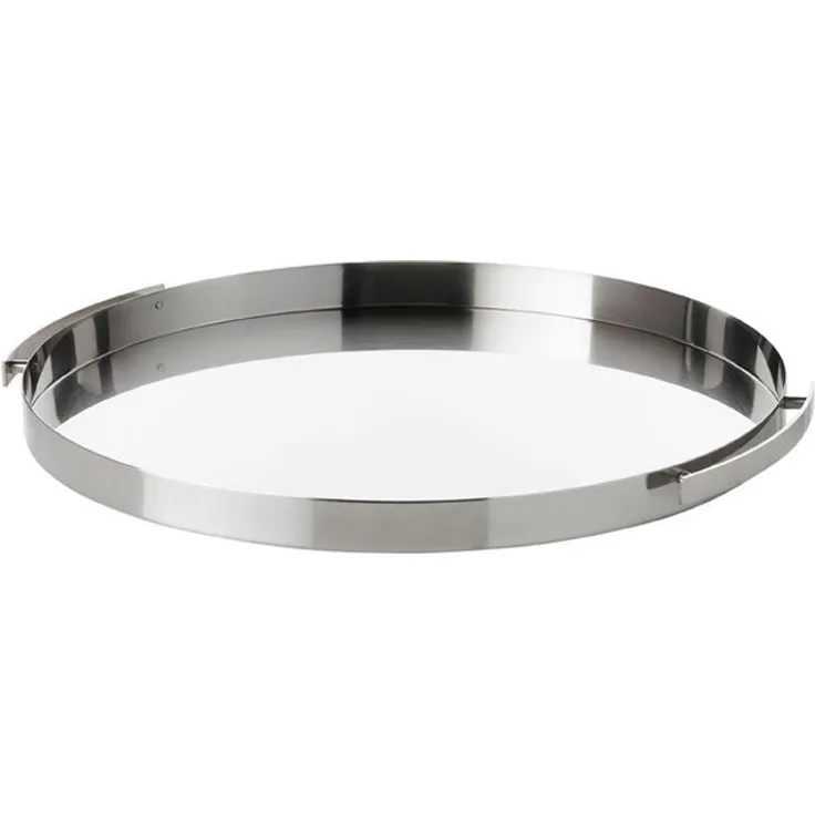 Stelton Arne Jacobsen Serviertablett aus Edelstahl, Design: Cylinda Line, W:38,7 CM L:41,5 CM H:4 CM