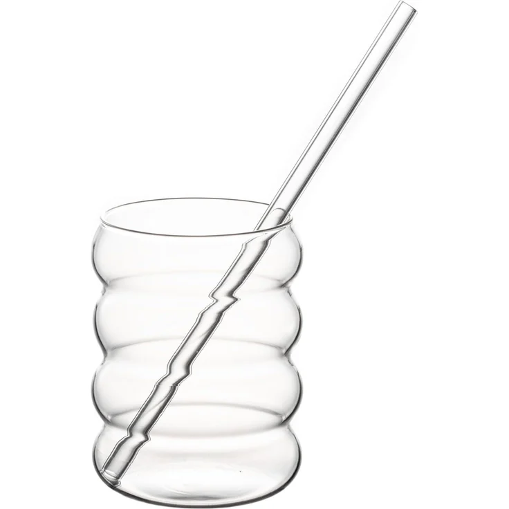 Hanseküche Gläser-Set Trinkgläser Set, Borosilikatglas, mit Glasstrohhalm - Perfekt für Eiskaffee, Wasser und Cocktails – Bild 7