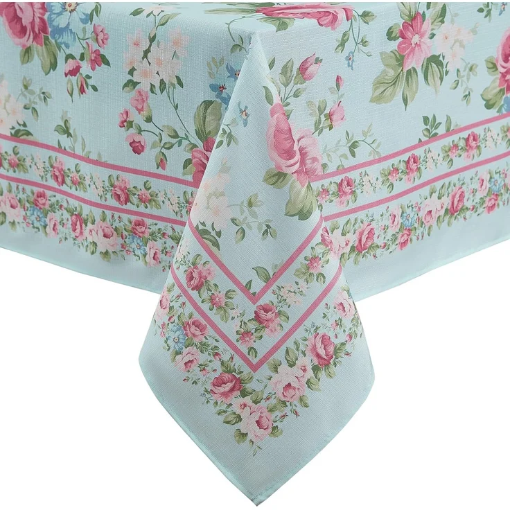 Elrene Home Fashions Rechteckige Tischdecke aus Stoff, Motiv: Frühling und Sommer, Vintage, Blumenmuster, Garten, Landhausstil, 152,4x213,4 cm