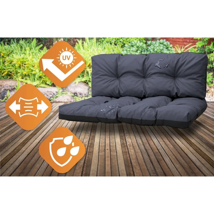 Amazinggirl Palettenkissen Palettenkissen Outdoor Waschbar - Set: 40x120 cm + 80x120 cm – Bild 3