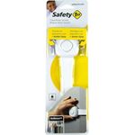 Safety 1st Secret Button Allzwecksicherung, Anbringung mit starkem Klebeband, große Knopfattrappe lenkt das Kind vom eigentlichen Öffnungsknopf ab, weiß