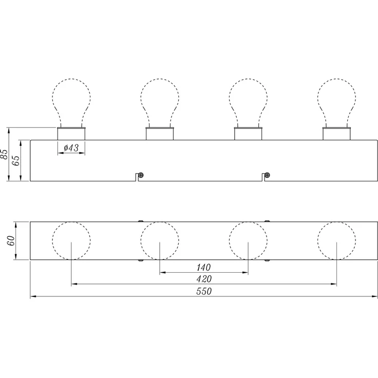 Retro LED Badezimmer Wandleuchte in Chrom 55cm - Spiegelleuchte – Bild 7
