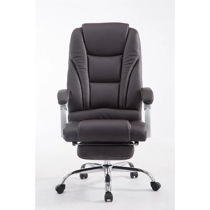 Bürostuhl MIAMI - 118x68x64, Braun Kunstleder Metall in Chromoptik Gestell ergonomische Bürostühle Homeoffice Stuhl mit Rollen – Bild 2