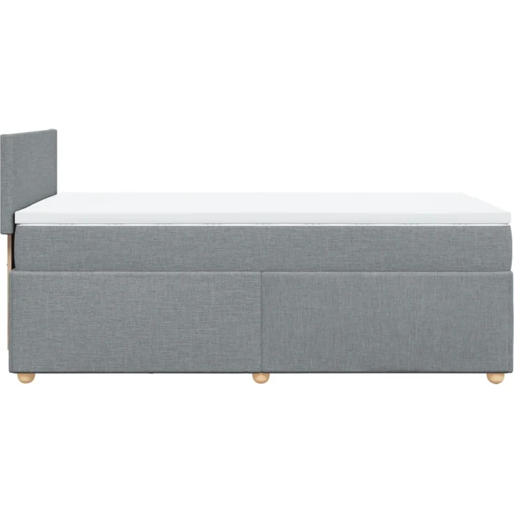 vidaXL Boxspringbett mit Matratze Hellgrau 90x200 cm Stoff 3288856 – Bild 7