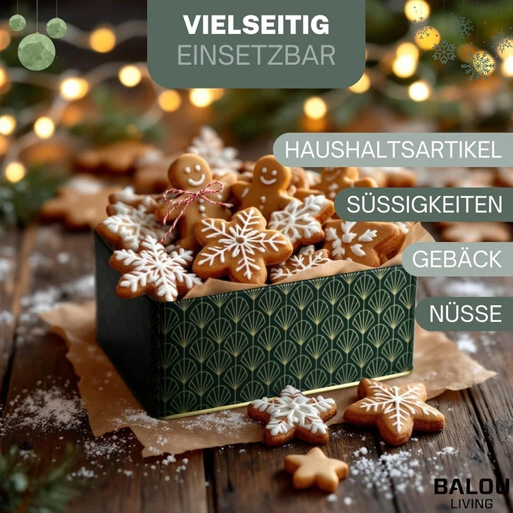 bonsport Keksdose Keksdosen 5er-Set, eckig, Metall, Pattern – Bild 5