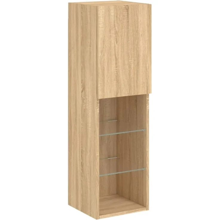 vidaXL 4-tlg. Wohnwand mit LED-Beleuchtung Sonoma-Eiche Holzwerkstoff 3216656 – Bild 6