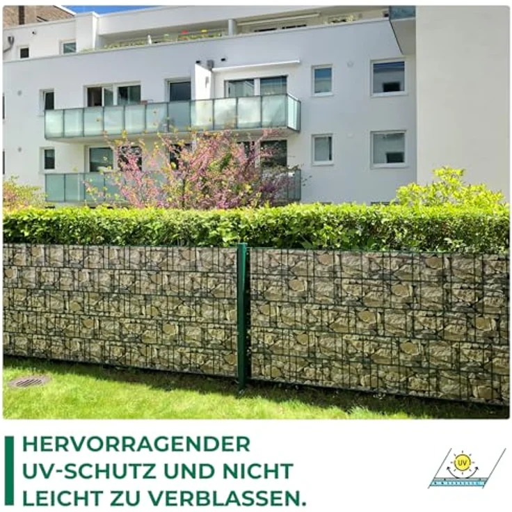 Sichtschutzstreifen Zaun 35 m x 19 cm inkl. 20 Clips, Sichtschutz Zaunfolie PVC Sichtschutzstreifen Doppelstabmatten für Gartenzaun, Balkon/Diverse Farben – Bild 5