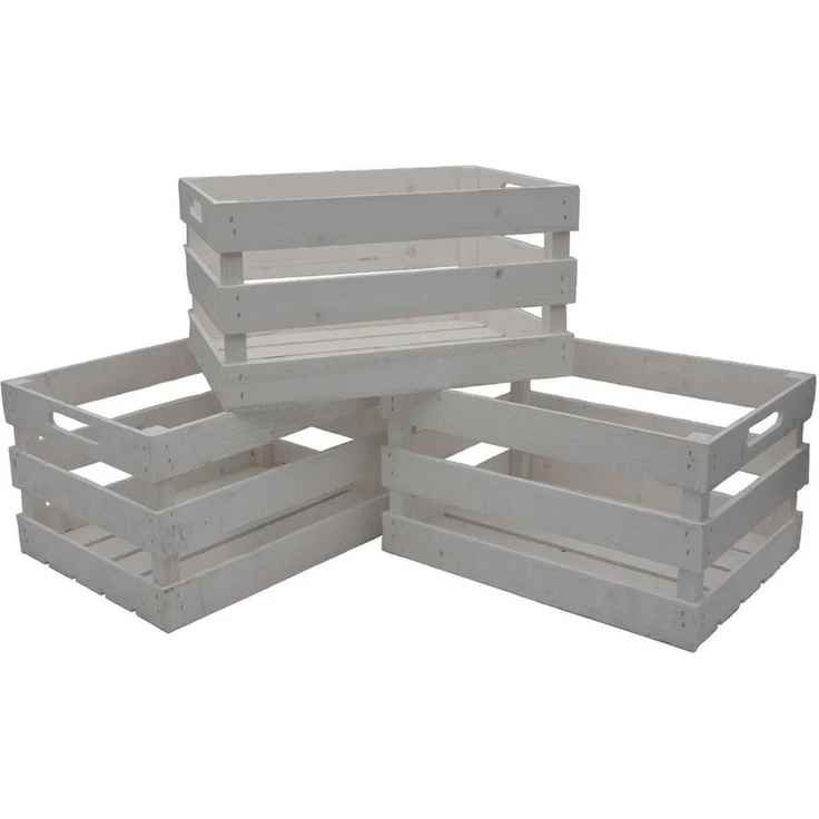 UNUS HOME Dekokiste Holzkiste Weiß 3er Set