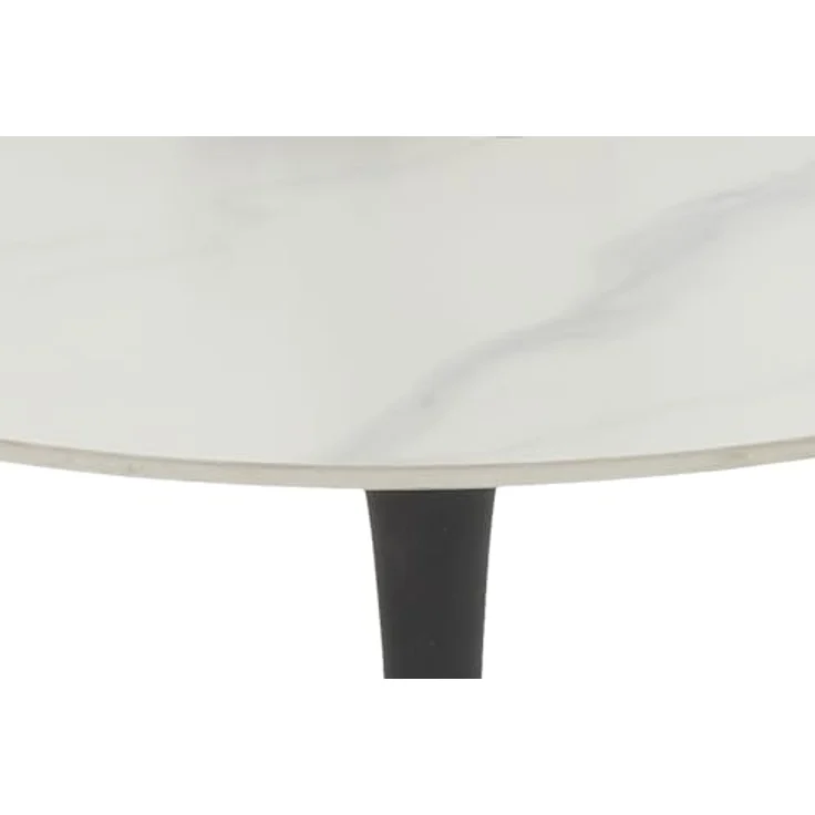 Hela Tische, Esstisch Rund Paola, Dekor Marmoroptik, Steinplatte-Sintered Stone 16mm Matt weiß, Maß Ø90x75 cm – Bild 4