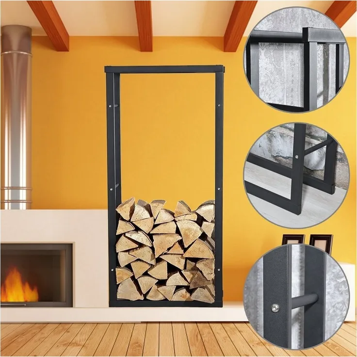 Melko Kaminholzregal Holzregal Kaminholzablage Kaminholzständer Anti-Kipp-Beschlag, BxTxH:60x25x100 cm, (Stück, siehe Auswahl), Pulverbeschichtet