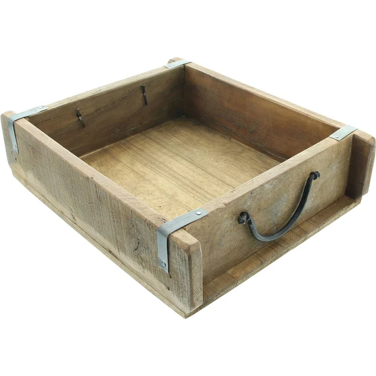 Dekoleidenschaft Dekokiste "Rustikal" aus Holz, 31x26 cm, Pflanzkasten, Aufbewahrungsbox, Dekobox, Holzkiste, Pflanzgefäß rechteckig für Küche, Wohnzimmer & Fensterbank – Bild 2