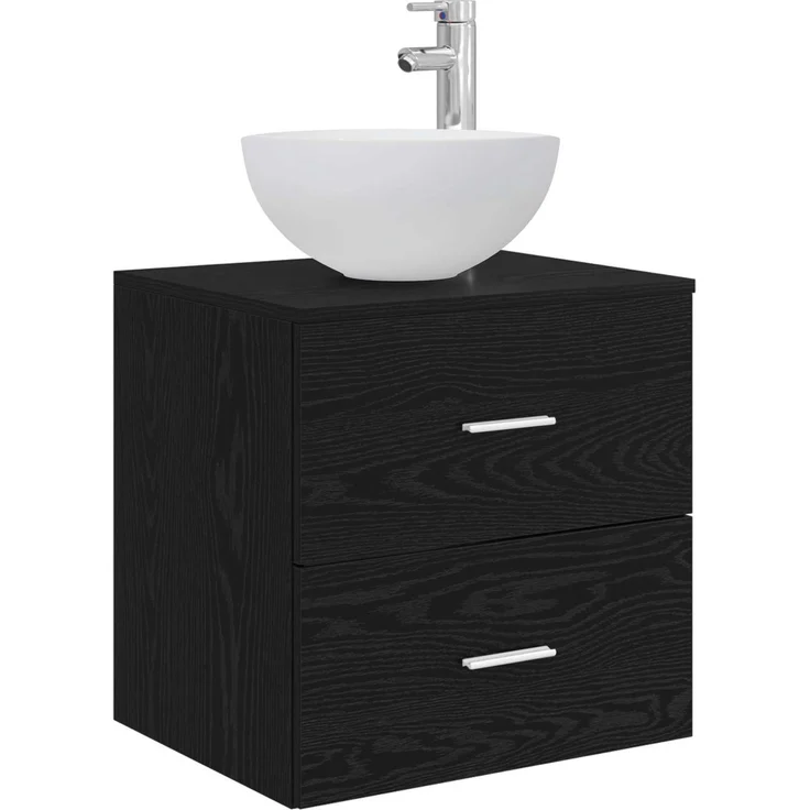 vidaXL Badezimmerschrank-Set 3 stk. Schwarze Eiche 129 x 35 x 80 cm 3405788 – Bild 5