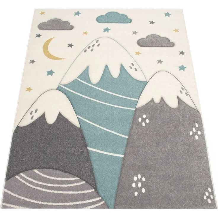 Paco Home Kinder-Teppich Für Kinderzimmer, Junge/Mädchen versch. Designs, Farben u. Größen, Grösse:120 cm Rund, Farbe:Creme 7