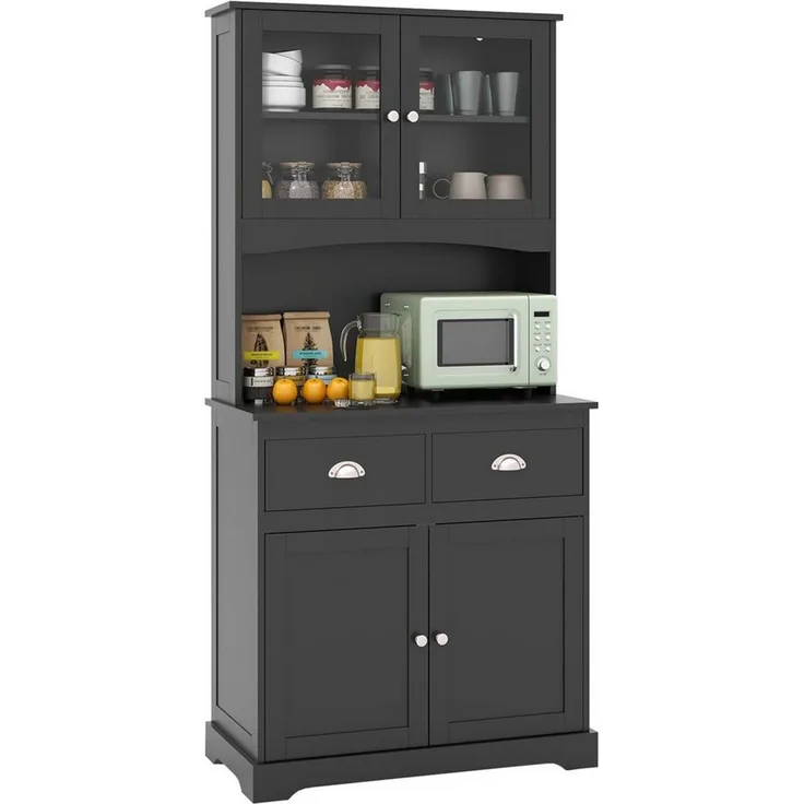 COSTWAY Küchenbuffet verstellbare Ablage 2 Schubladen bis 125kg 80x40x170cm