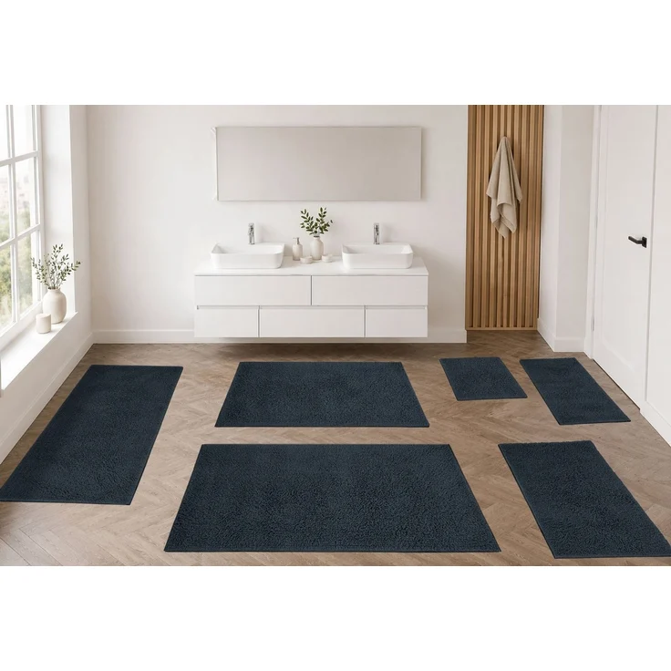 OTTO home Badematte Xennia, Badvorleger, Badezimmer Teppich, Duschvorleger, Höhe 28 mm, rutschhemmend beschichtet, schnell trocknend, Baumwolle, rechteckig, Badteppich, Uni Farben, vielseitig kombinierbar – Bild 3