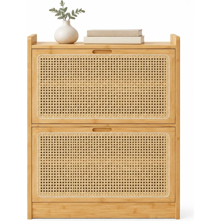 DESVIAE Garderobenschrank Natur aus Bambus – 69x83x29 cm – verstellbare Einlegeböden – Bild 5