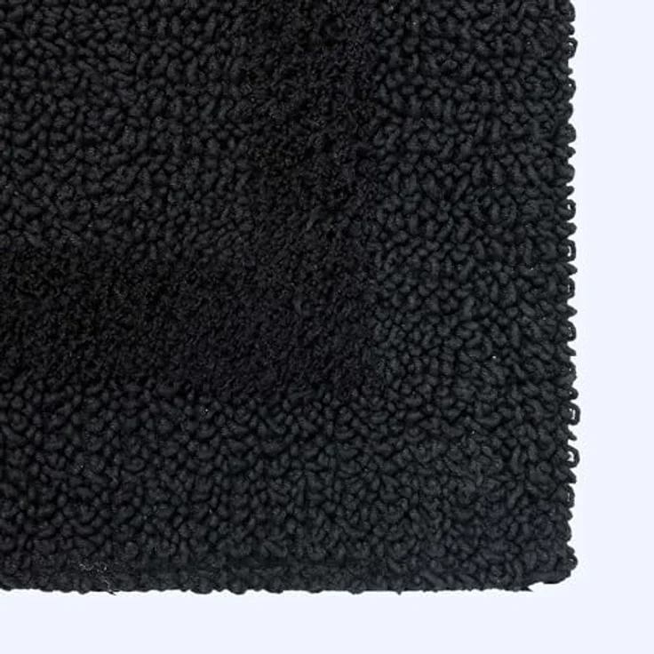 Homescapes Badematte 2 teiliges Luxus Badematten Set 100% Baumwolle schwarz, Höhe 30 mm, Badematte - 50x80 cm, WC Vorleger - 50x55 cm – Bild 6