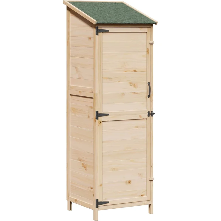 vidaXL Gartenschuppen Natur 59,5 x 56 x 176,5 cm Massivholz aus Fichte 42033444 – Bild 2