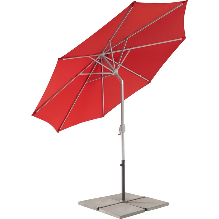 Primaster Sonnenschirm Kreta neigbar rot 300cm UV-Schutz 60 Gartenschirm Alu – Bild 5
