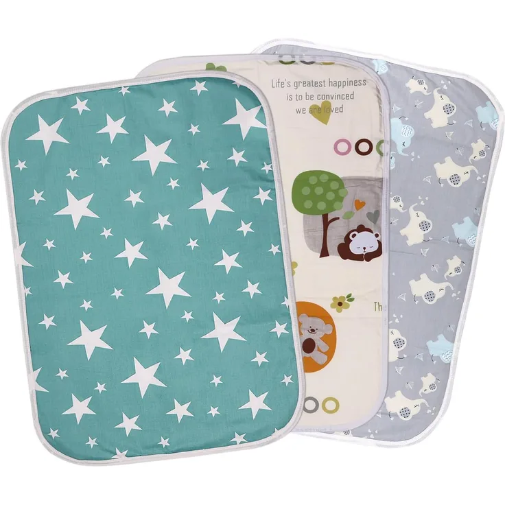 Wasserdichte Wickelunterlage Baby,3 Stück Tragbare Waschbare Wickelunterlage Baby Wasserdicht Waschbar 50 * 70cm Baby Changing Mat für Indoor/Outdoor/Reisen