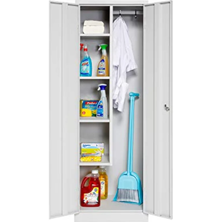 Putzmittelschrank, 60x180 cm, grau – Bild 2