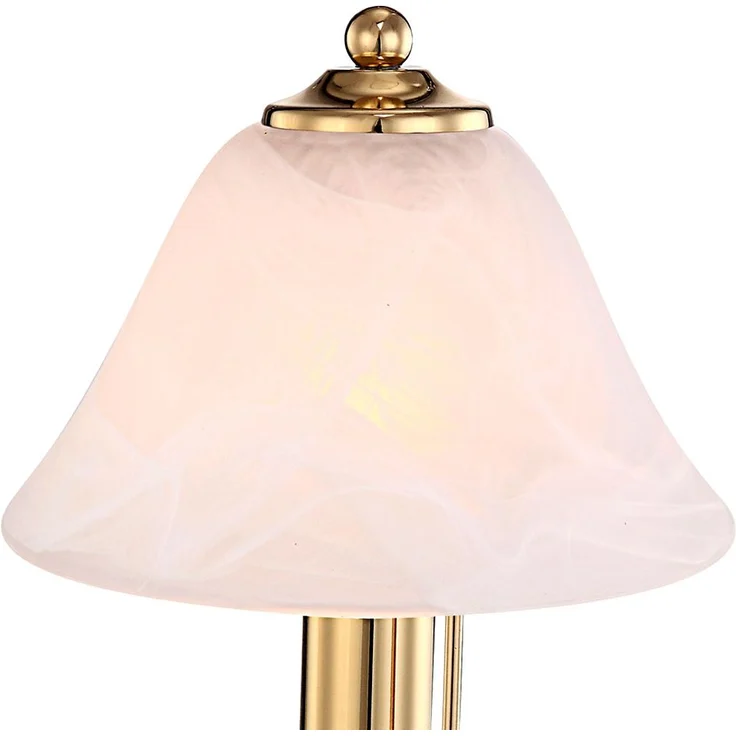 2er Set, Tischleuchte, Metall, Glas, Messing, Antik, H 27 cm – Bild 8