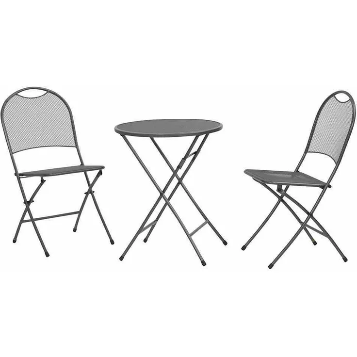 MWH Café Latte Balkon-Set - 2 Sessel & Tisch 60 cm